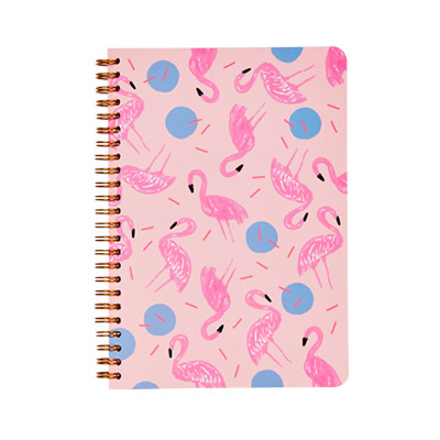 DOUBLE COILS NOTEBOOK (WITH LINES) LAND FLAMINGO